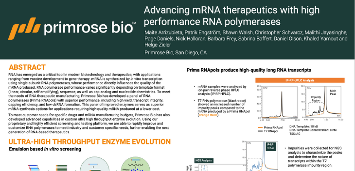 Presented at TIDES USA 2025: Advancing mRNA therapeutics with high performance RNA polymerases
