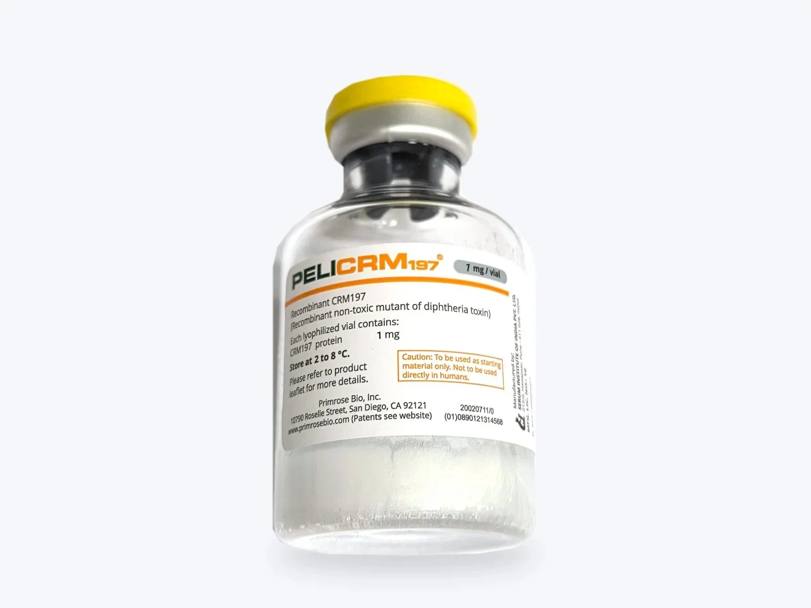 PeliCRM197 lyophilized 1 mg vial